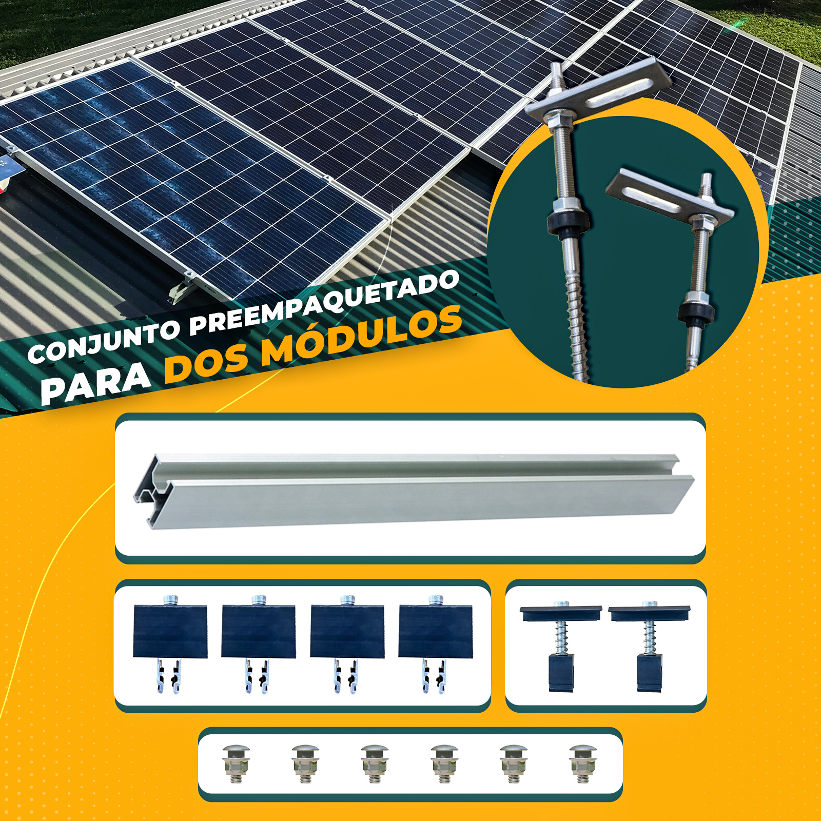 Fotovoltaica sistema de montaje Tornillos Kit solar para balcon