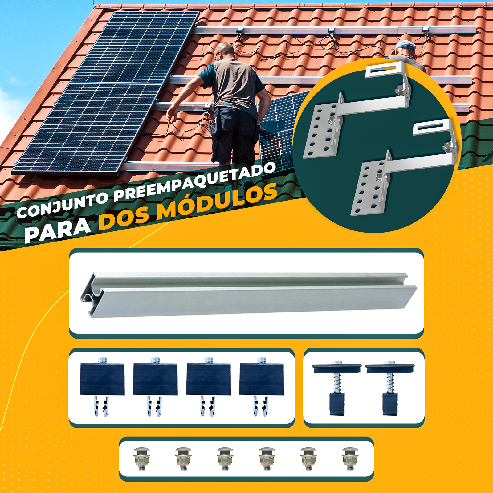Fotovoltaica sistema de montaje para Tejado Kit solar para balcon
